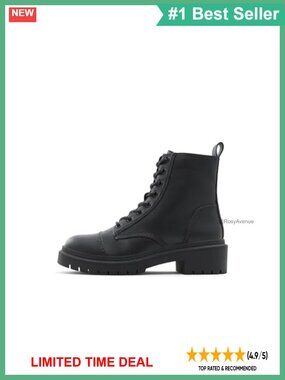 ALDO Goer Faux Leather Water Resistant Ankle Combat Boots Round Toe